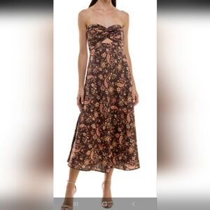 NEW Trixxi Strapless Floral Dress - Brown and Pink